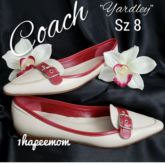 Coach Shoes - Coach Yardley pointed toe flats buckle slip on